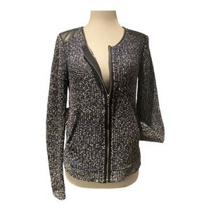 Ella Moss zippered faux leather classic cardigan/jacket. Sz. S